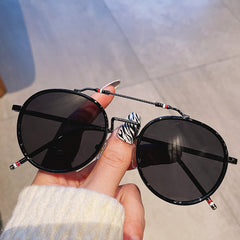 Women's  Round 'Sexy Love' Metal Sunglasses