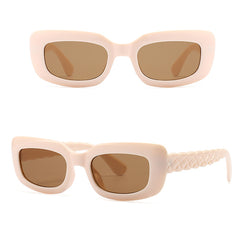 Women's Clear Square 'Fish Scale' Plastic Sunglasses