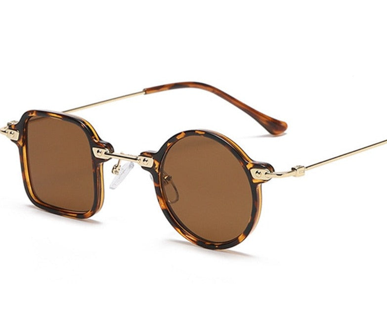 Men's Square Round 'Break Circle ' Metal Sunglasses