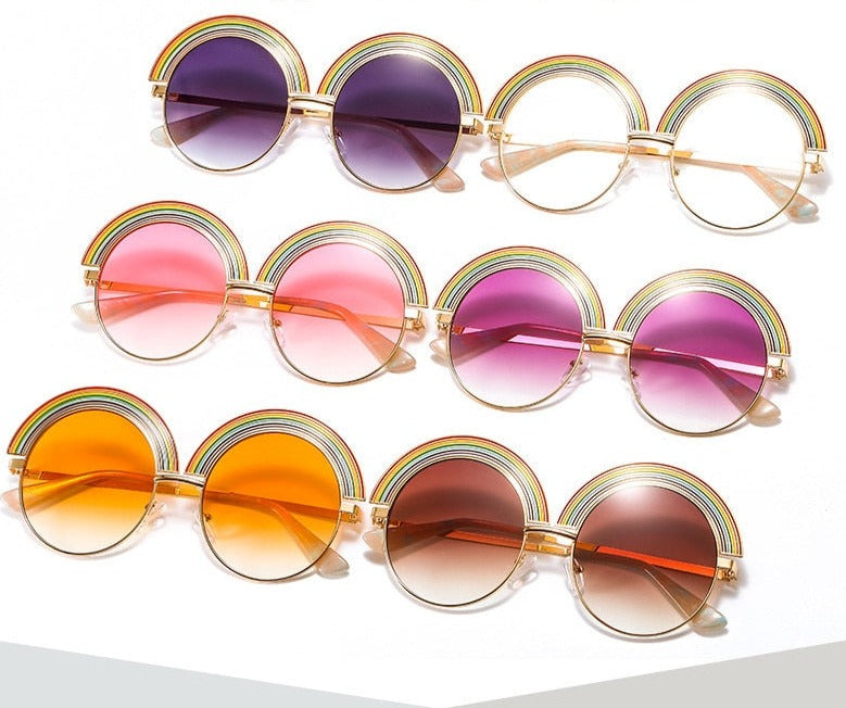 Women's Oversized Round  'Studio 54' Metal Sunglasses