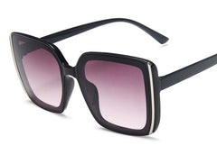 Women's Oversized Square 'Julia Smile' Plastic Sunglasses