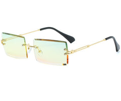 Women's Rectangular 'Pajama' Metal Sunglasses