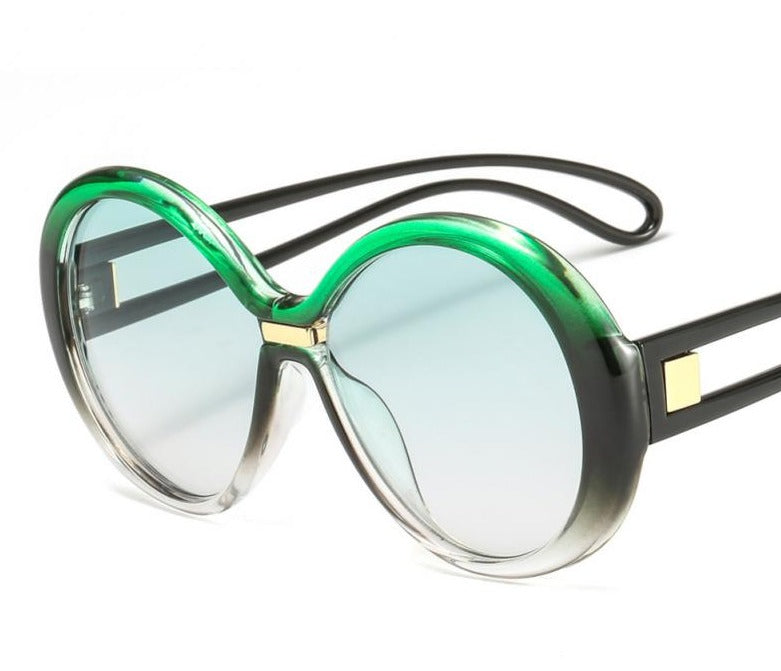Unisex Oversized Round 'Circle Joni' Plastic Sunglasses