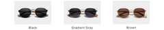 Men's Polarized Square 'Oak' Wooden Sunglasses