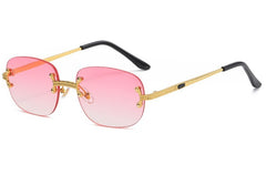 Women's Rimless Rectangle 'Kaimana' Metal Sunglasses