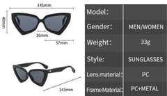 Women's Fashion Cat Eye 'Black Mocha' Plastic Sunglasses