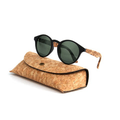 Men's Round Polarized 'Carlow' Wooden Sunglasses