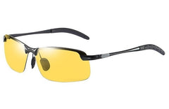 Men's Polarized Rectangular 'Tour' Metal Sunglasses