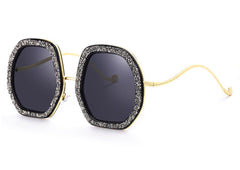 Unisex Oversized 'Tiny Cubic' Metal Sunglasses