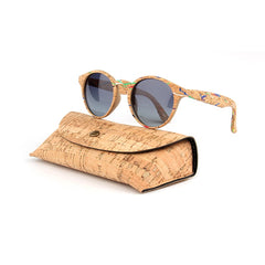 Men's Round Polarized 'Carlow' Wooden Sunglasses