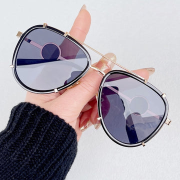 Women's Polarized Oval 'Dazzling Gal' Metal Sunglasses