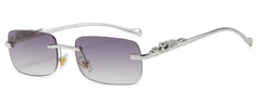 Women's Rimless Rectangle  'Aberr' Metal Sunglasses