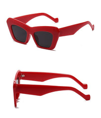 Women's Retro Jelly Frame 'Block Dash' Cat Eye Sunglasses