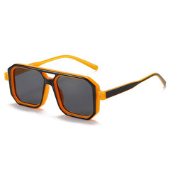 Women's Double Bridges Square 'Rocking 70's' Plastic Sunglasses