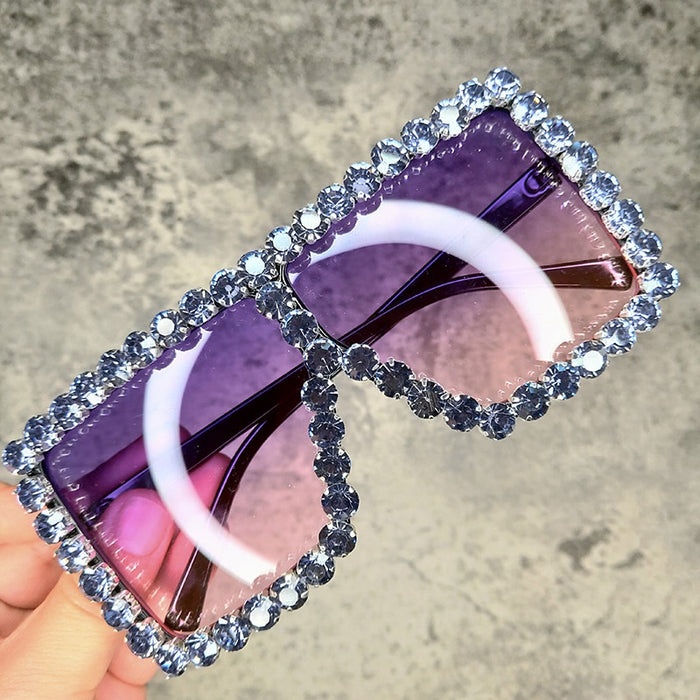 Women's Luxurious Oversized 'Bling' Square Sunglasses