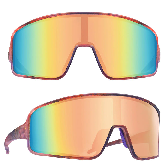 Unisex Polarized Square 'Galaxy Racer' Plastic Sports Sunglasses