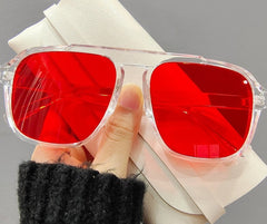 Women's Oversize Rectangle 'Cholena' Plastic Sunglasses