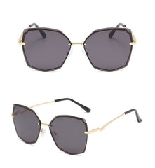 Women's Hexagonal 'Eureka' Metal  Sunglasses