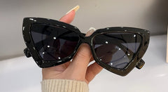 Women's Fashion Cat Eye 'Black Mocha' Plastic Sunglasses