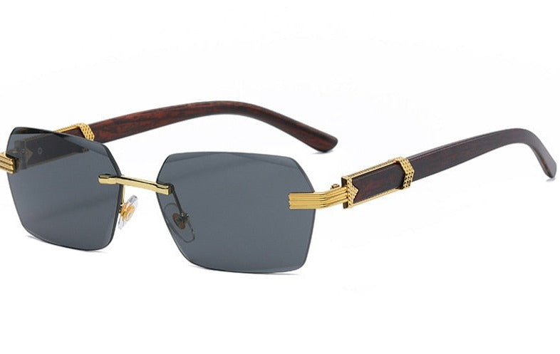 Men's Rimless Square 'Sultan' Plastic Sunglasses