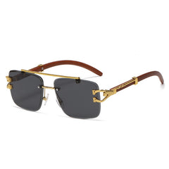 Women's Retro Square 'Hard Court' Wooden Sunglasses