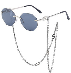 Men's Rimless Polygon 'Ion 'Metal Sunglasses