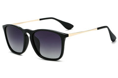 Women's Polarized Rectangle 'Benoite' Metal Sunglasses