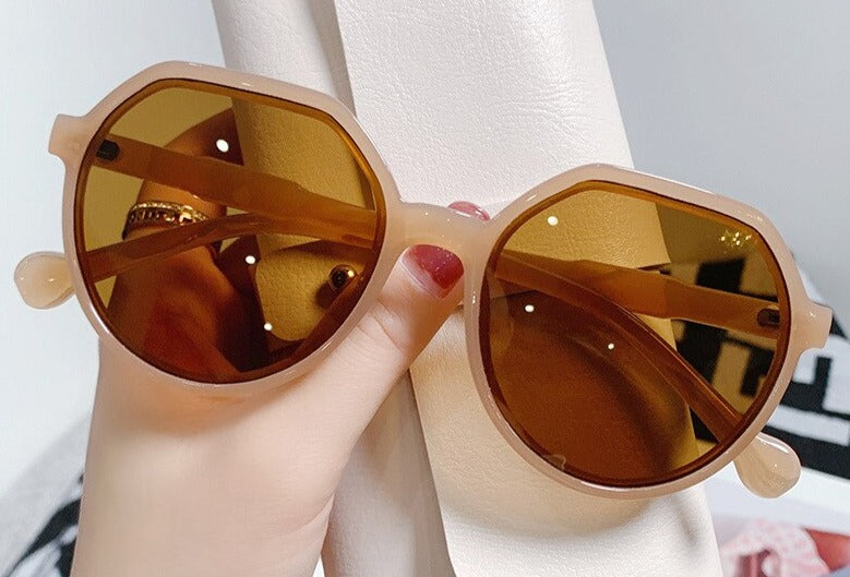 Women's Retro Round 'Shikoba' Plastic Sunglasses