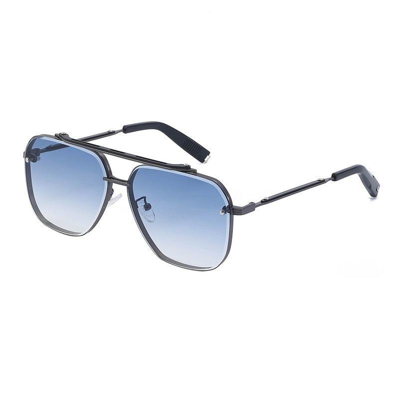 Men's Luxury Square 'Trinity Square' Metal Sunglasses