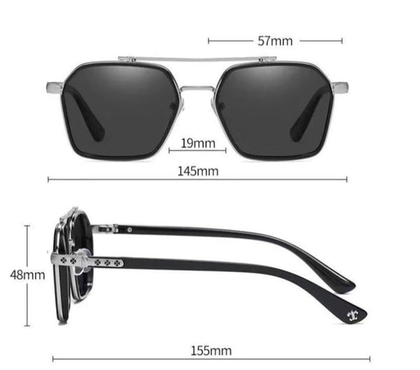 Women's Polarized Square 'Cyco Space ' Metal Sunglasses