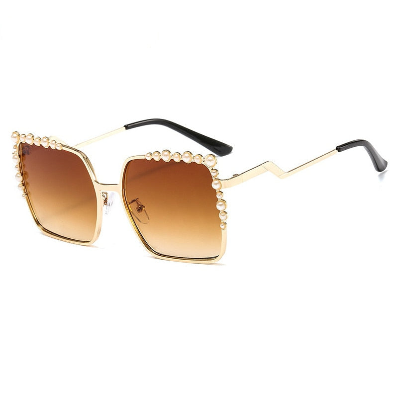 Women's Oversized Square 'The Bling' Metal  Sunglasses