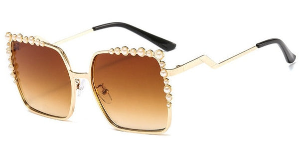 Women's Oversize 'Crystal Shine' Metal Sunglasses