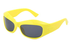 Unisex Oversized Oval 'Tornado City' Plastic Sunglasses