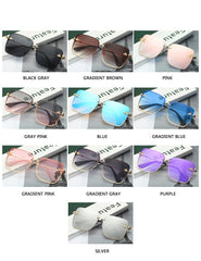 Women's Oversize Rimless 'Faze' Square Metal Sunglasses