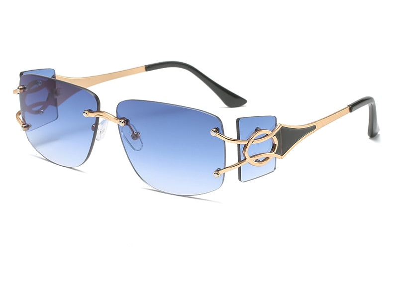 Unisex Shield Square 'Double Sided' Metal Sunglasses