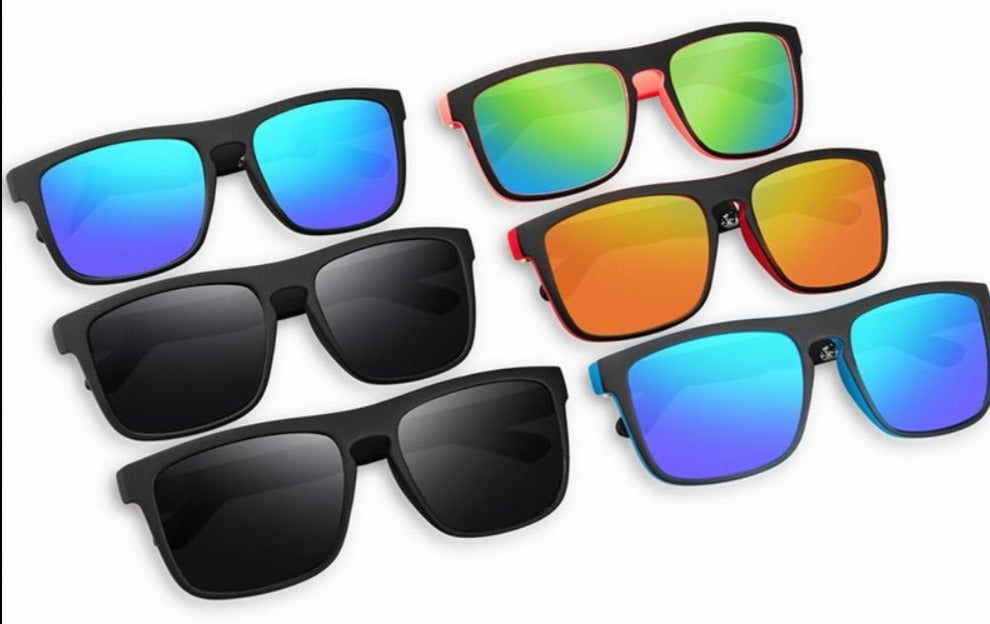 Unisex Square Polarized 'Raven' Plastic Sunglasses