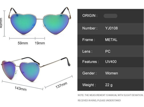 Women's Heart 'Love Me One' Metal Sunglasses