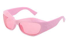 Unisex Oversized Oval 'Tornado City' Plastic Sunglasses