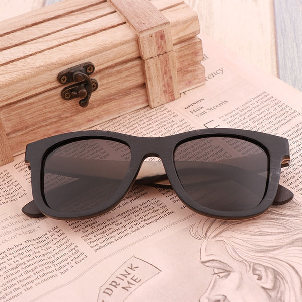 Women's  Square 'Skateboard' Wooden  Sunglasses