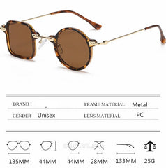 Men's Square Round 'Break Circle ' Metal Sunglasses