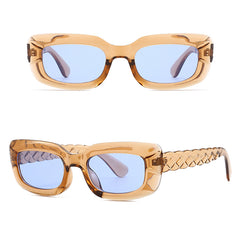 Women's Clear Square 'Fish Scale' Plastic Sunglasses