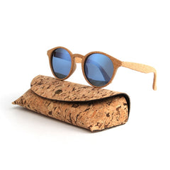 Men's Round Polarized 'Carlow' Wooden Sunglasses