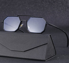 Men's Gothic Hexagonal 'Imogen' Metal Sunglasses