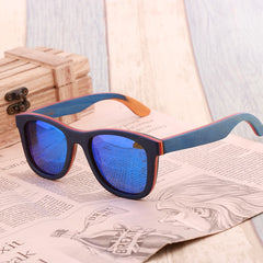 Women's  Square 'Skateboard' Wooden  Sunglasses