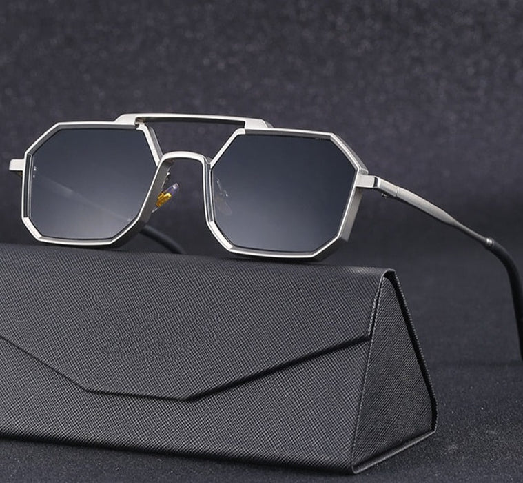 Men's Gothic Hexagonal 'Imogen' Metal Sunglasses