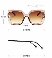 Women's Luxury Square 'Kissed' Plastic Sunglasses