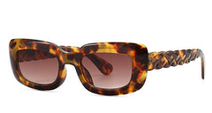 Women's Clear Square 'Fish Scale' Plastic Sunglasses