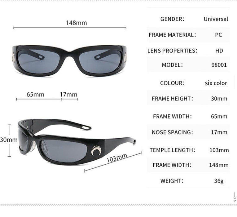 Women's Trendy Moon 'Modern' Rectangular Sunglasses