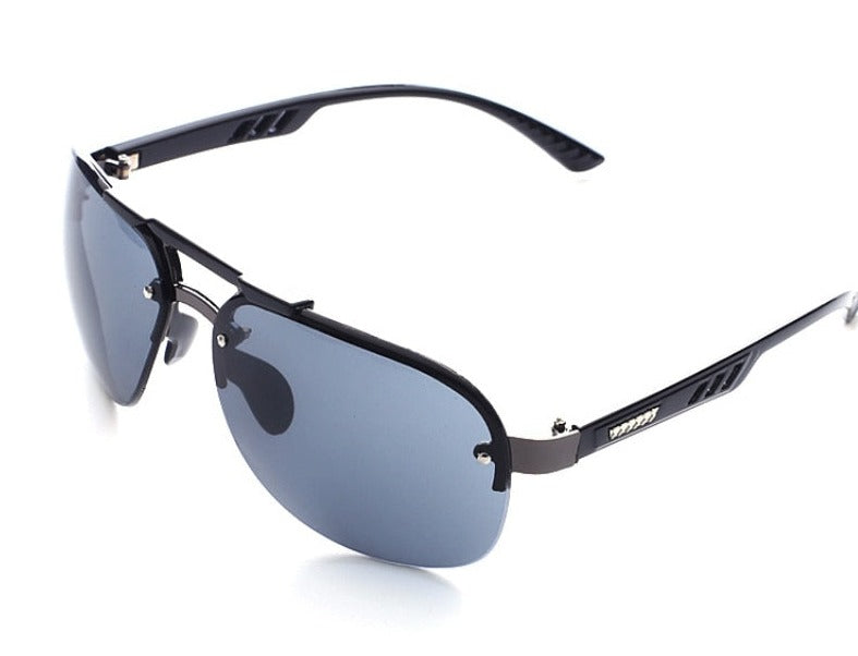 Unisex Rimless Rectangle 'Bron ' Metal Sunglasses Sunglasses