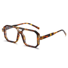 Women's Double Bridges Square 'Rocking 70's' Plastic Sunglasses